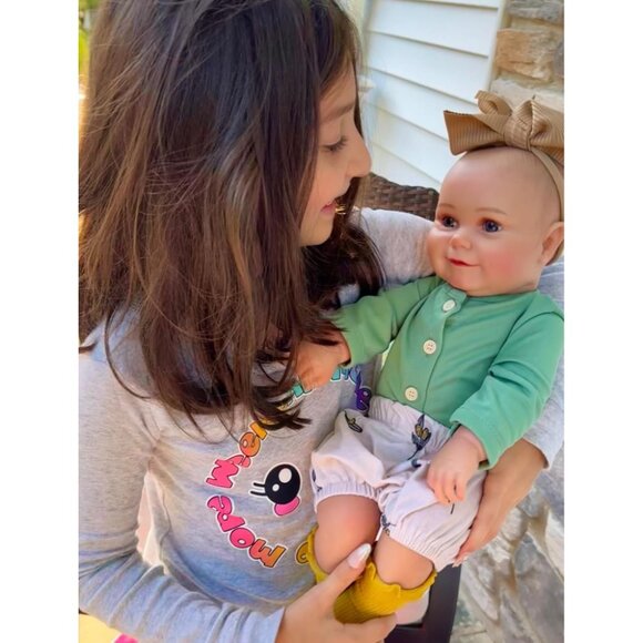 🆕20Inch Realistic Soft Vinyl With Weighted Cloth Body Elmer Girl Reborn Baby - Picture 2 of 10